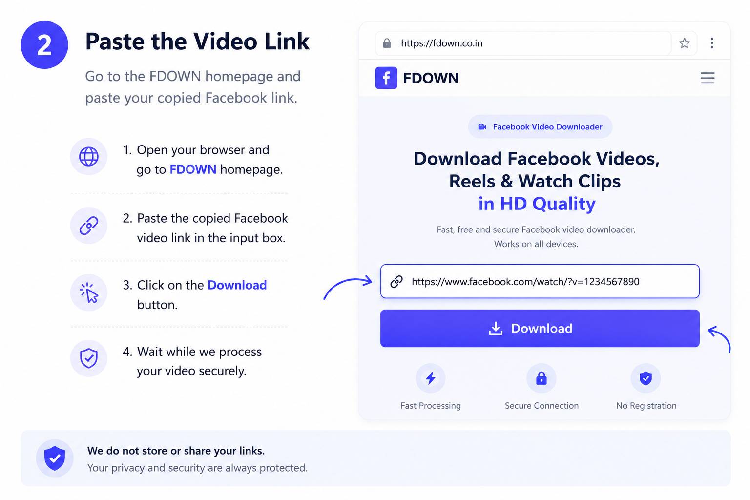 Paste Facebook video URL